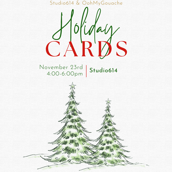 Sunday November 23rd @ 4pm: Watercolor Holiday Card Class!