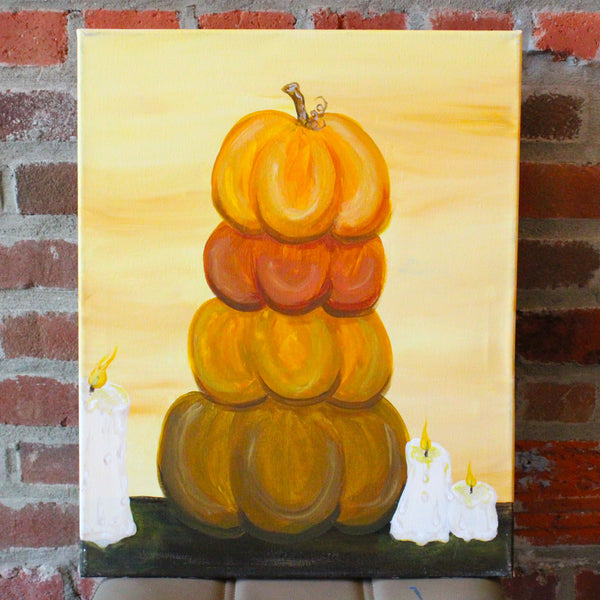 Sunday November 9th @ 1pm: "Fall Pumpkins" Canvas Painting @ Studio 614