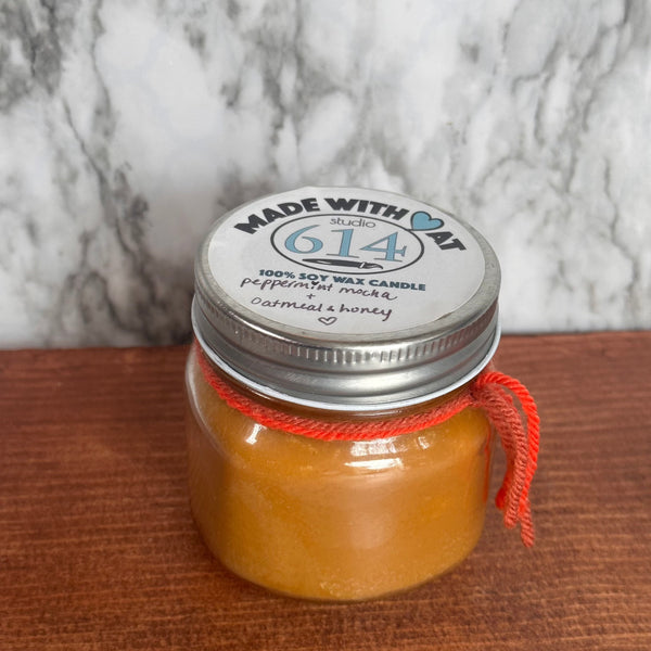 Peppermint Mocha + Oatmeal Honey 8oz. Soy Candle