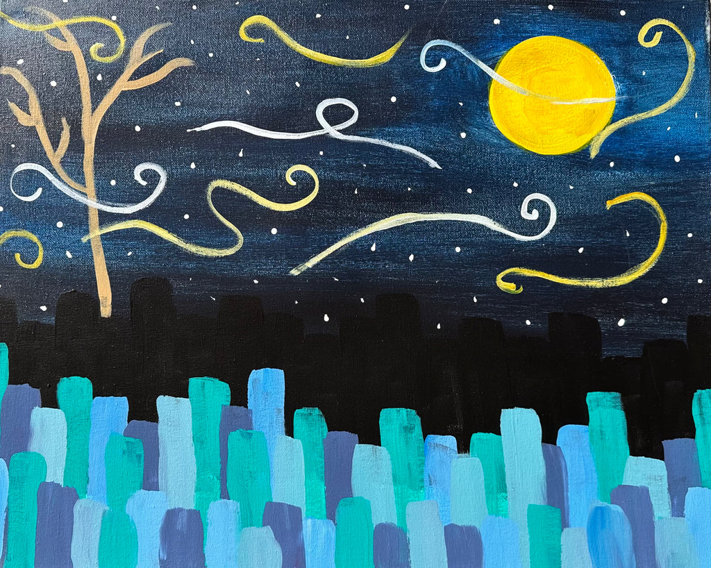 Saturday February 1st @ 7:30pm: "Starry Night" Canvas Painting @ Studio 614