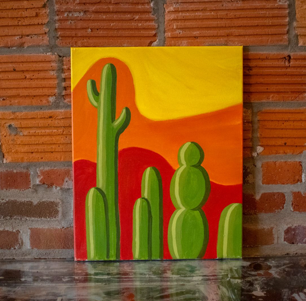 Thursday June 18th @ 7pm: "Cactus" OR "Lotus" Canvas Painting Class @ Studio 614