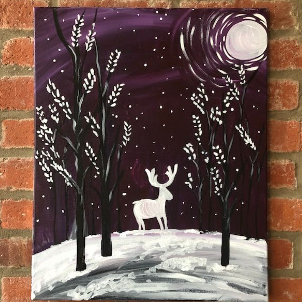 Tuesday December 2nd @ 7pm: "Moose" Canvas Painting @ Studio 614