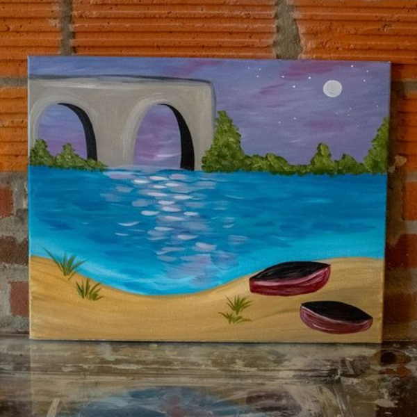 Saturday February 21st @ 11am: "Scioto River" Canvas Painting Class @ Studio 614