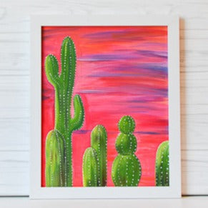 Monday July 29th @ 6:30pm: "Cactus" or "Lotus" Canvas Painting Class @ Studio 614