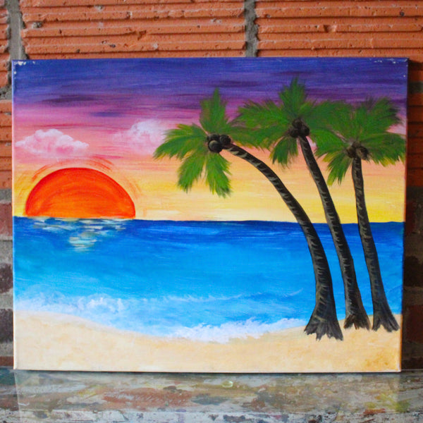Sunday July 5th @ 11am: "Sunset on the Beach" Canvas Painting @ Studio 614