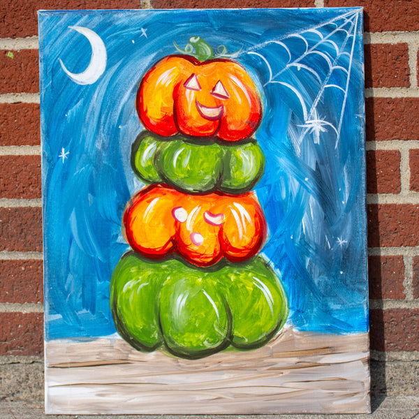 Saturday October 31st @ 5:30pm: "Fall Pumpkins" or "Sugar Skull" Canvas Painting @ Studio 614