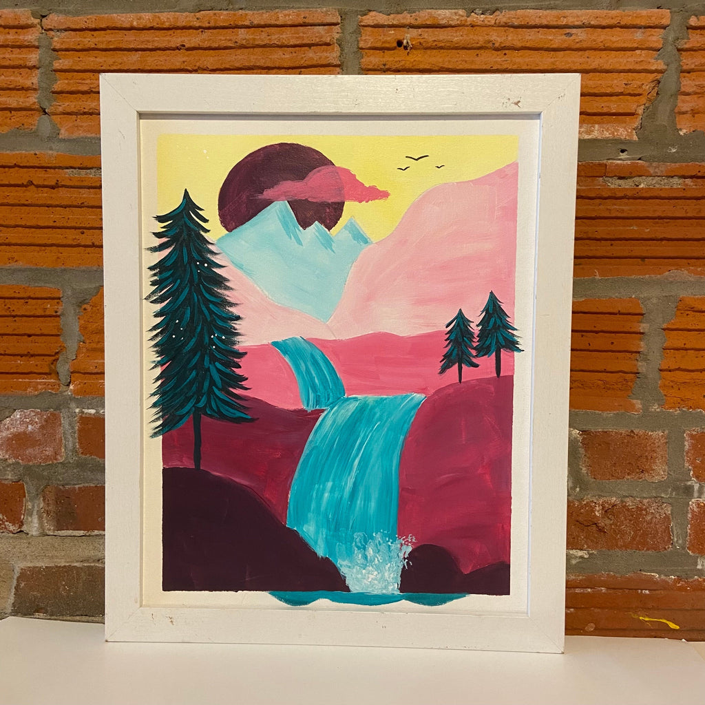 Saturday September 30 @ 6:30pm: "Waterfall Mountains" Canvas Painting @ Studio 614