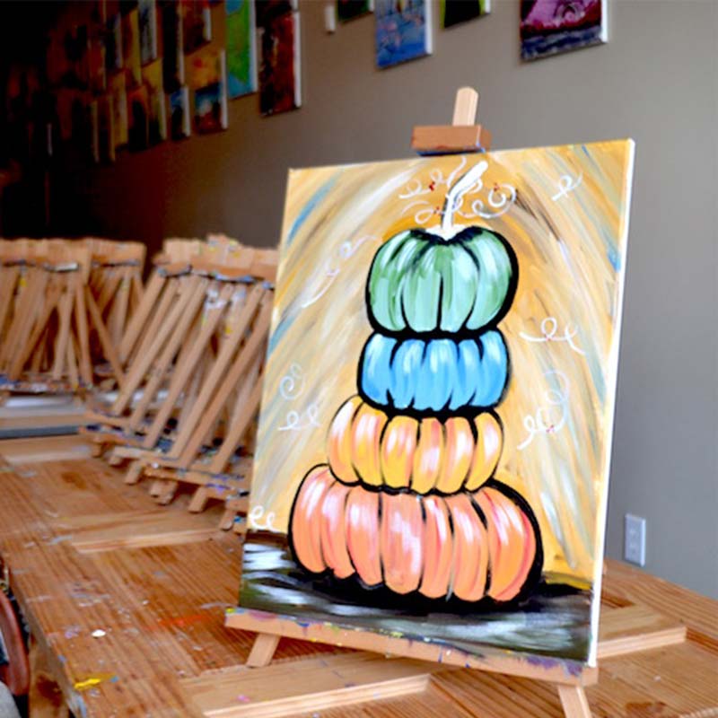 Saturday, October 17, 2020: "Fall Pumpkins" Canvas Painting Class @ Studio 614