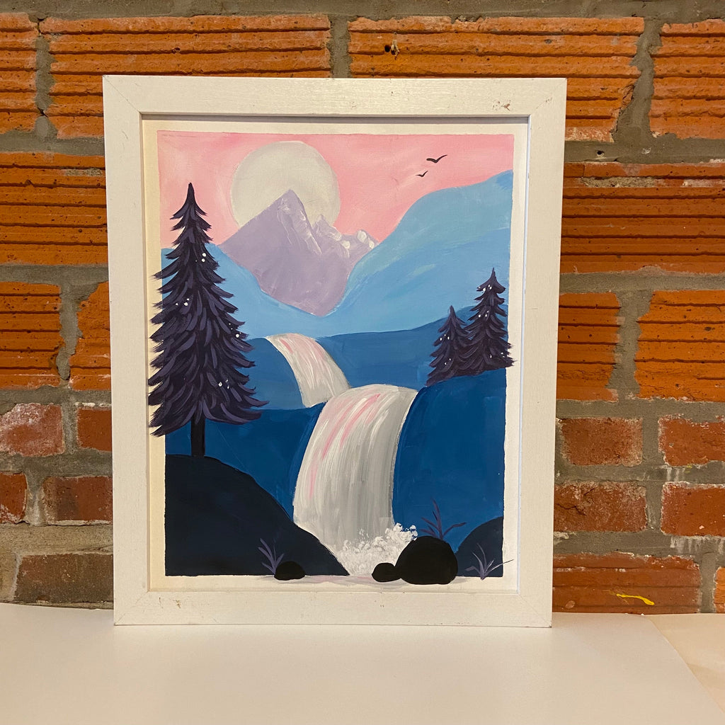 Friday April 28th @ 7pm: "Waterfall Mountains" Canvas Painting @ Studio 614
